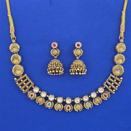 Antique Classic Necklace with Matte Gold Plating