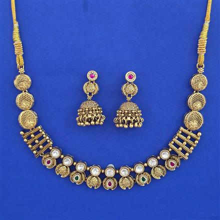 Antique Classic Necklace with Matte Gold Plating