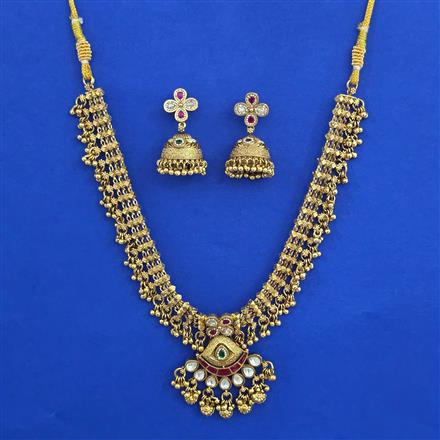 Antique Classic Necklace with Matte Gold Plating
