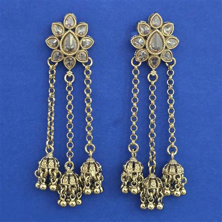Antique Jhumki with Mehndi Plating