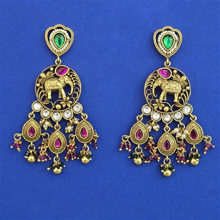 Antique Birds Earring with Matte Gold Plating
