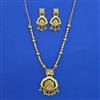 Antique Long Pendant Set with Matte Gold Plating