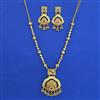 Antique Long Pendant Set with Matte Gold Plating