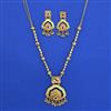 Antique Long Pendant Set with Matte Gold Plating