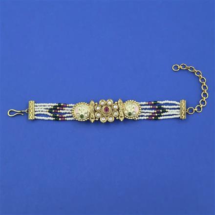 Antique Adjustable Bracelet with Gold Plating