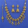Antique Pearl Necklace with Matte Gold Plating