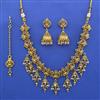 Antique Pearl Necklace with Matte Gold Plating