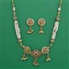 Antique Pearl Necklace with Matte Gold Plating