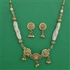 Antique Pearl Necklace with Matte Gold Plating