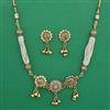 Antique Pearl Necklace with Matte Gold Plating