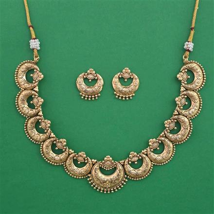 Antique Plain Gold Necklace with Gold Plating