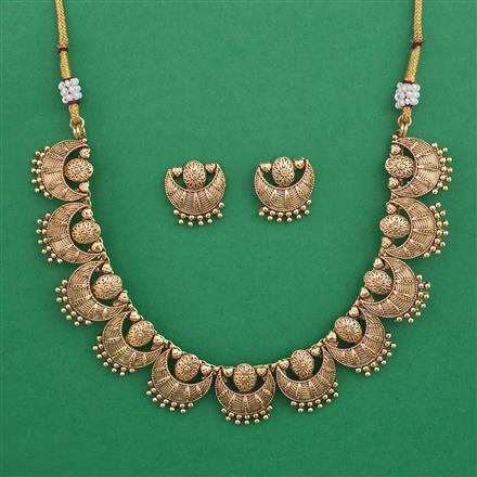 Antique Plain Gold Necklace with Gold Plating