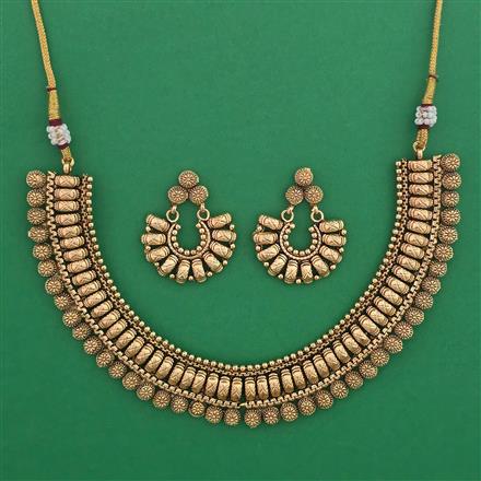 Antique Plain Gold Necklace with Gold Plating
