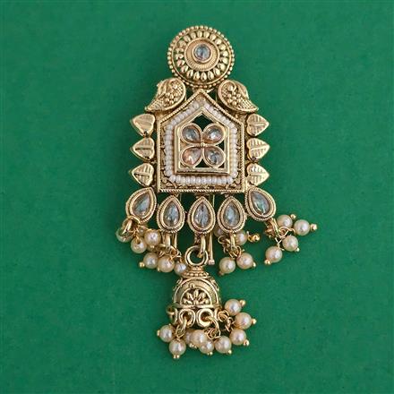 Antique Pearl Hair Brooch with Gold Plating