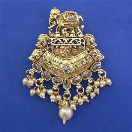 Antique Pearl Hair Brooch with Gold Plating