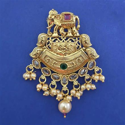 Antique Pearl Hair Brooch with Gold Plating