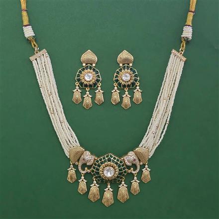 Antique Animal Necklace with Matte Gold Plating