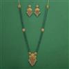 Antique Temple Pendant Set with Matte Gold Plating