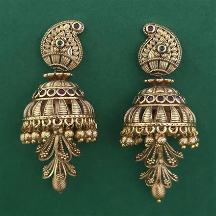 Antique Jhumki with Matte Gold Plating