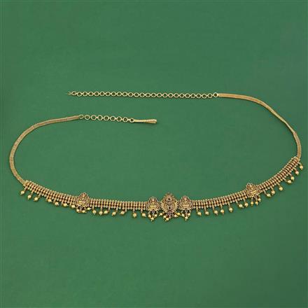 Antique Temple Belt with Matte Gold Plating
