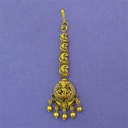 Antique Temple Tikka with Matte Gold Plating