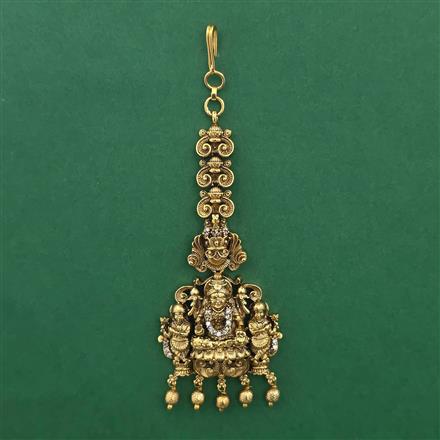 Antique Temple Tikka with Matte Gold Plating