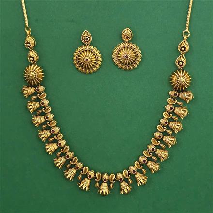 Antique Classic Necklace with Matte Gold Plating