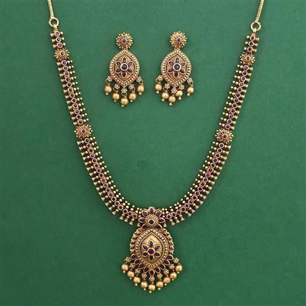 Antique Classic Necklace with Matte Gold Plating
