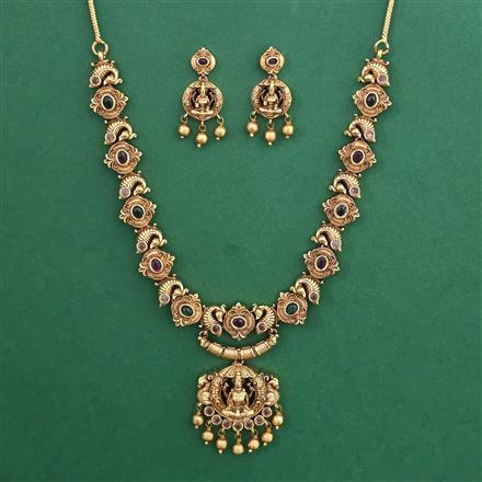 Antique Birds Necklace with Matte Gold Plating
