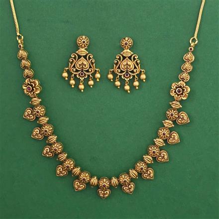 Antique Birds Necklace with Matte Gold Plating