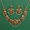 Antique Temple Necklace with Matte Gold Plating