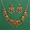 Antique Temple Necklace with Matte Gold Plating