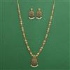 Antique Long Necklace with Matte Gold Plating