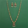 Antique Long Necklace with Matte Gold Plating