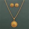 Antique Classic Pendant Set with Matte Gold Plating