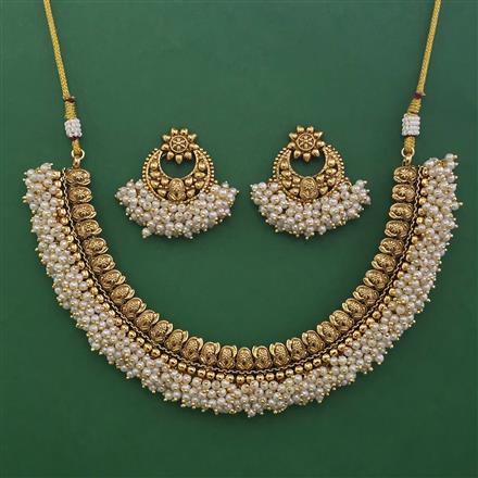 Antique Pearl Necklace with Gold Plating