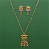 Antique Animal Pendant Set with Matte Gold Plating