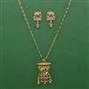 Antique Animal Pendant Set with Matte Gold Plating