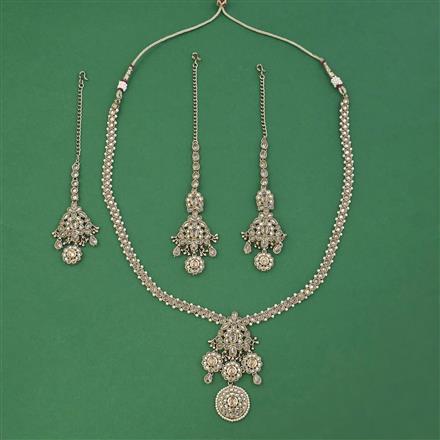 Antique Long Necklace with Mehndi Plating