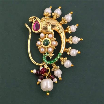 Antique Pressing Nose Ring with Gold Plating