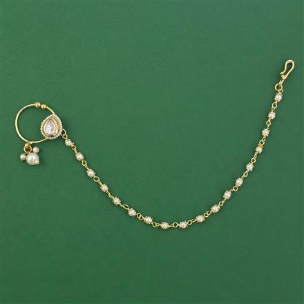 Antique Pearl Nose Ring with Gold Plating
