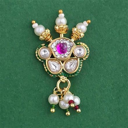 Antique Pearl Nose Ring with Gold Plating