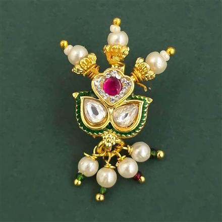 Antique Pearl Nose Ring with Gold Plating
