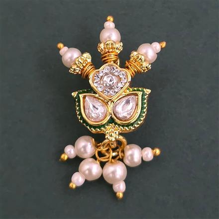Antique Pearl Nose Ring with Gold Plating