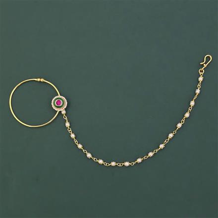 Antique Pearl Nose Ring with Gold Plating