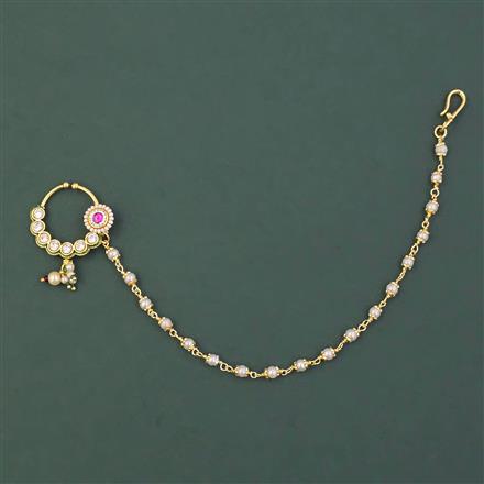 Antique Pearl Nose Ring with Gold Plating