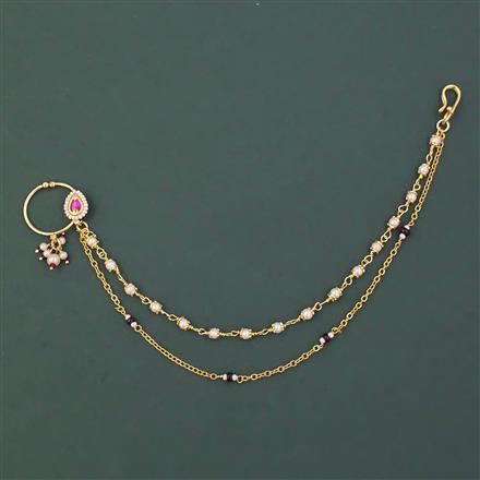 Antique Pearl Nose Ring with Gold Plating