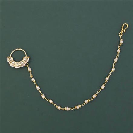Antique Pearl Nose Ring with Gold Plating