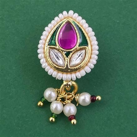 Antique Pearl Nose Ring with Gold Plating