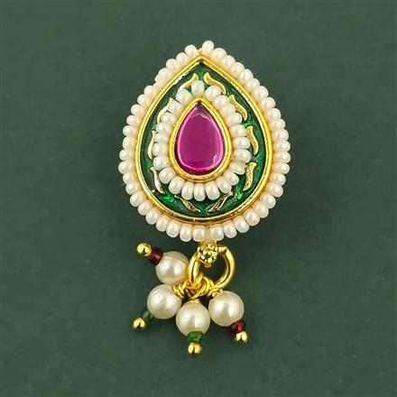 Antique Pearl Nose Ring with Gold Plating